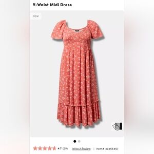 Torrid Faded Rose Floral Midi Dress